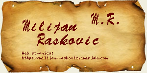 Milijan Rašković vizit kartica
